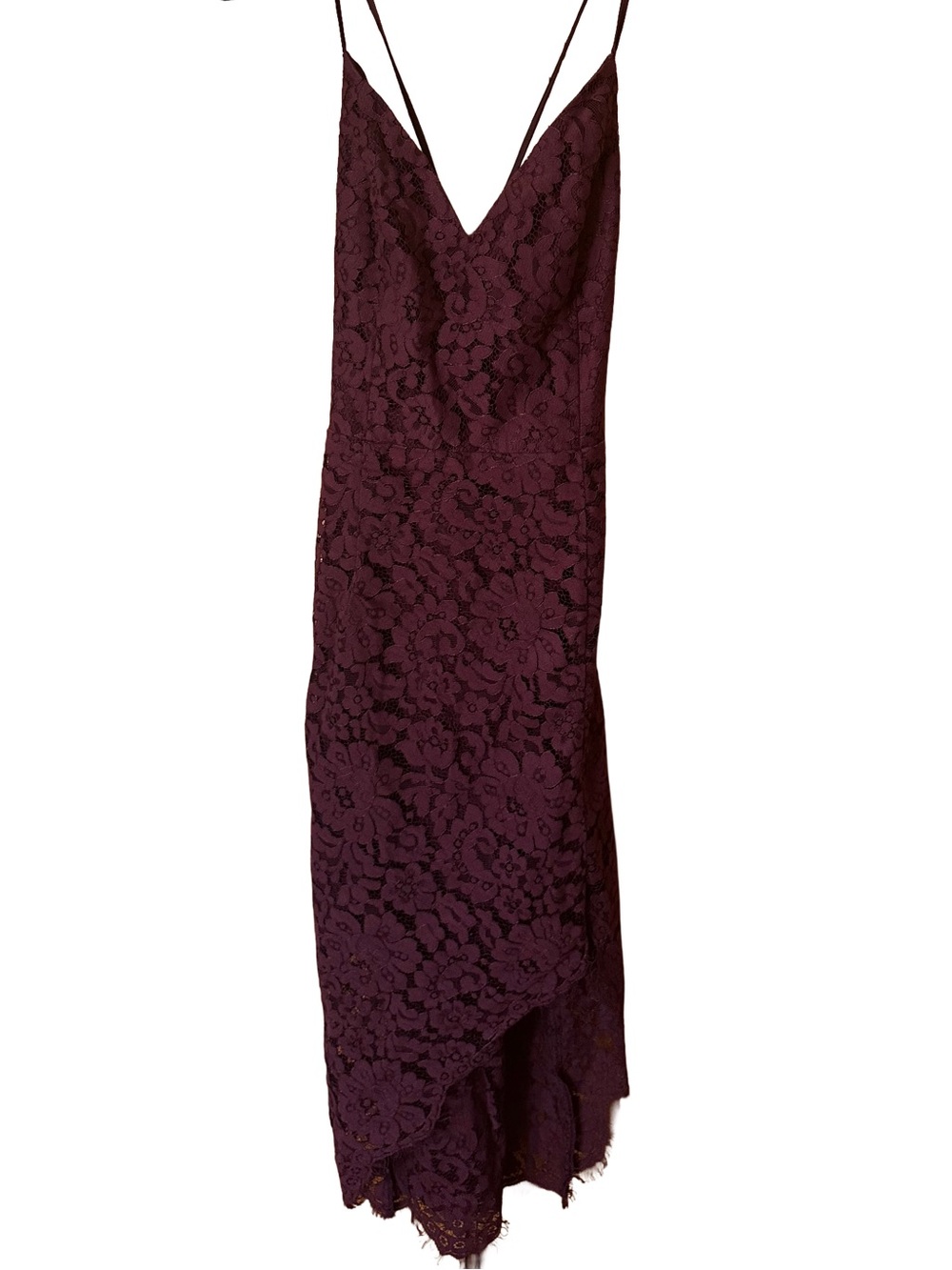 Lovers + Friends Plum Lace Slip Midi Dress